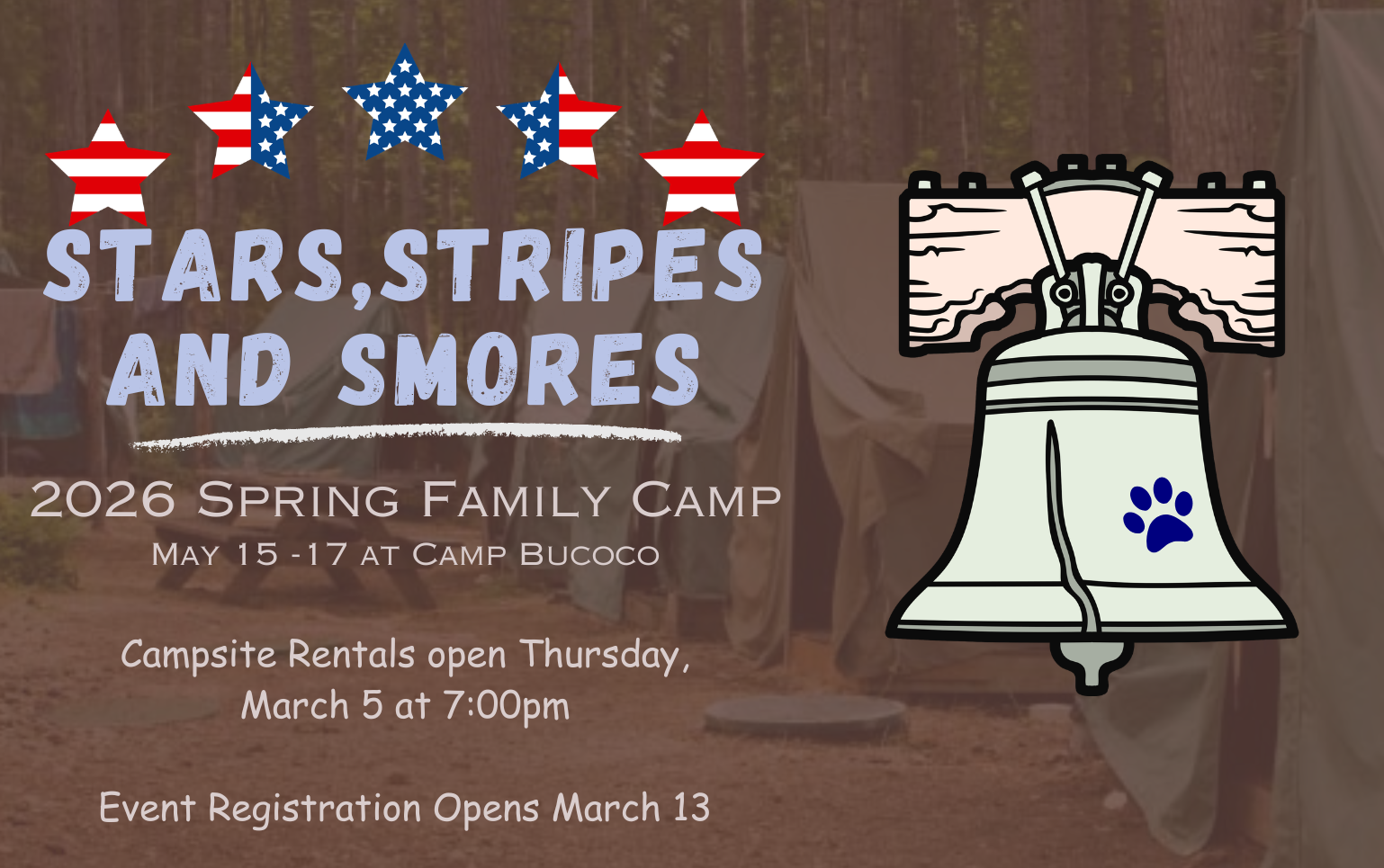 Campsite Rentals open Thursday, March 5 at 700pm (2)